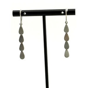 Jane Diaz Sterling Silver Tear Drop Cascade Earrings